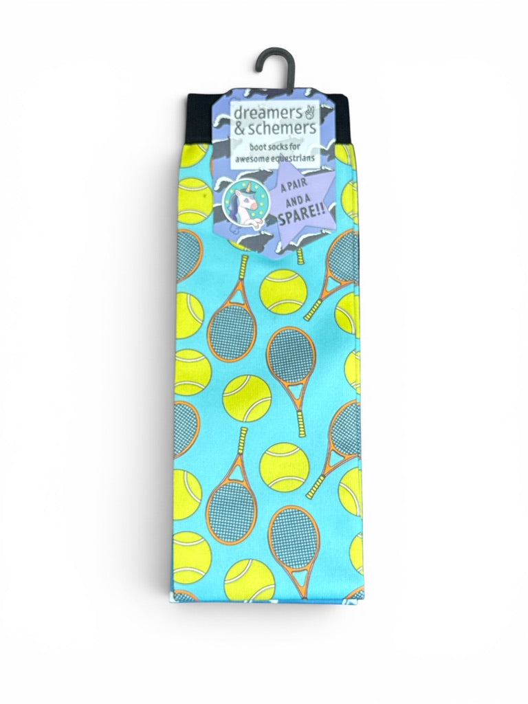 Dreamers & Schemers Cause a Racquet "A Pair and A Spare" Boot Socks New w/Tags One Size NEW
