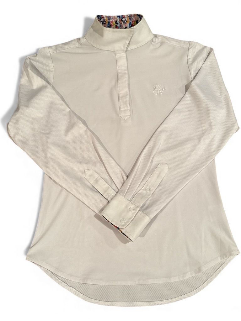 Ovation Kids Ellie Long Sleeve Show Shirt  - White / Size Youth Medium