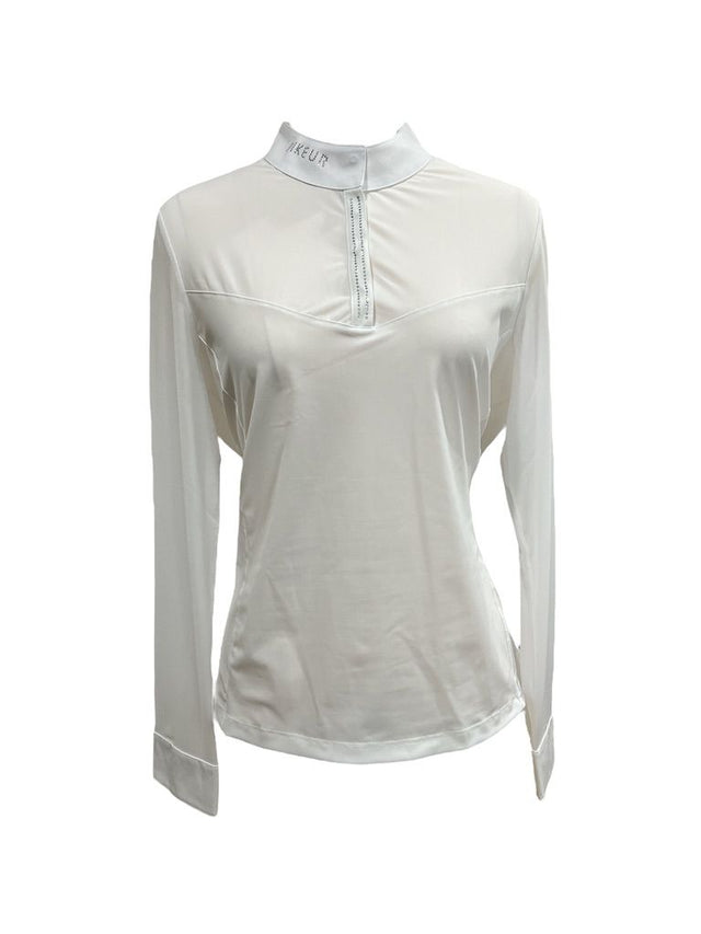Pikeur Elonie Long Sleeve Show Shirt - White / Size EU44 / US 12 NEW