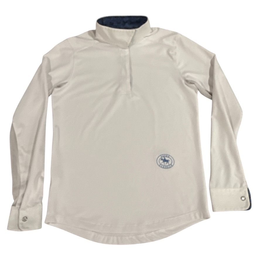 Essex Classics Girls’ Talent Yarn Long Sleeve Show Shirt - White / Size Youth Medium