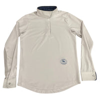 Essex Classics Girls’ Talent Yarn Long Sleeve Show Shirt - White / Size Youth Medium