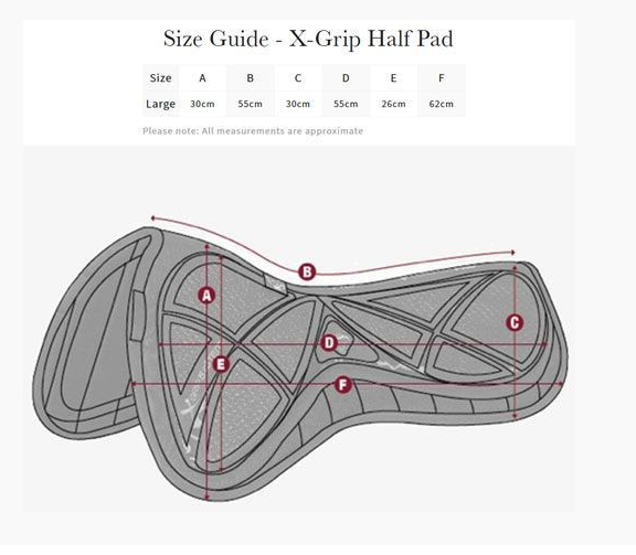 LeMieux X-Grip Silicone Half Pad Black / Large