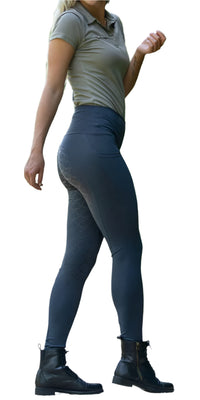 Horze Gillian Women's Silicone Full Seat Tights - Dark Navy / Size US 24