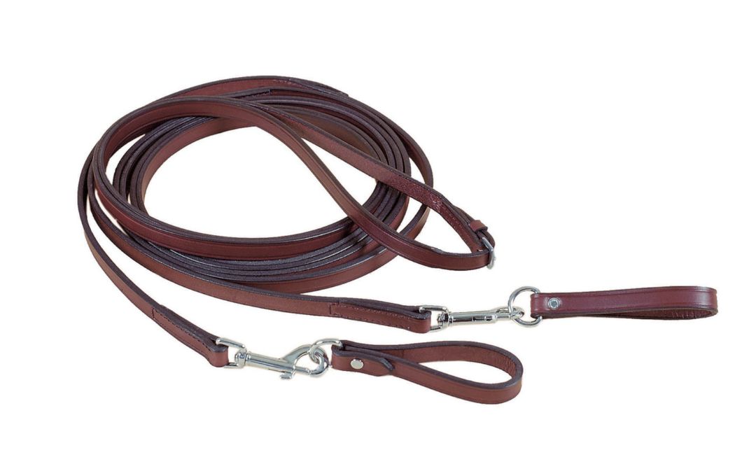 Tory Leather Long Draw Reins Snap and Loop - Havana Brown