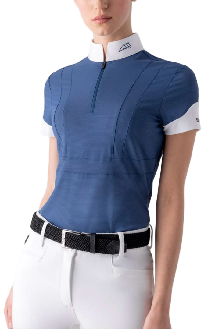 Equiline Colid Tech Mesh Competition Show Shirt - Blue / Size Medium  NEW
