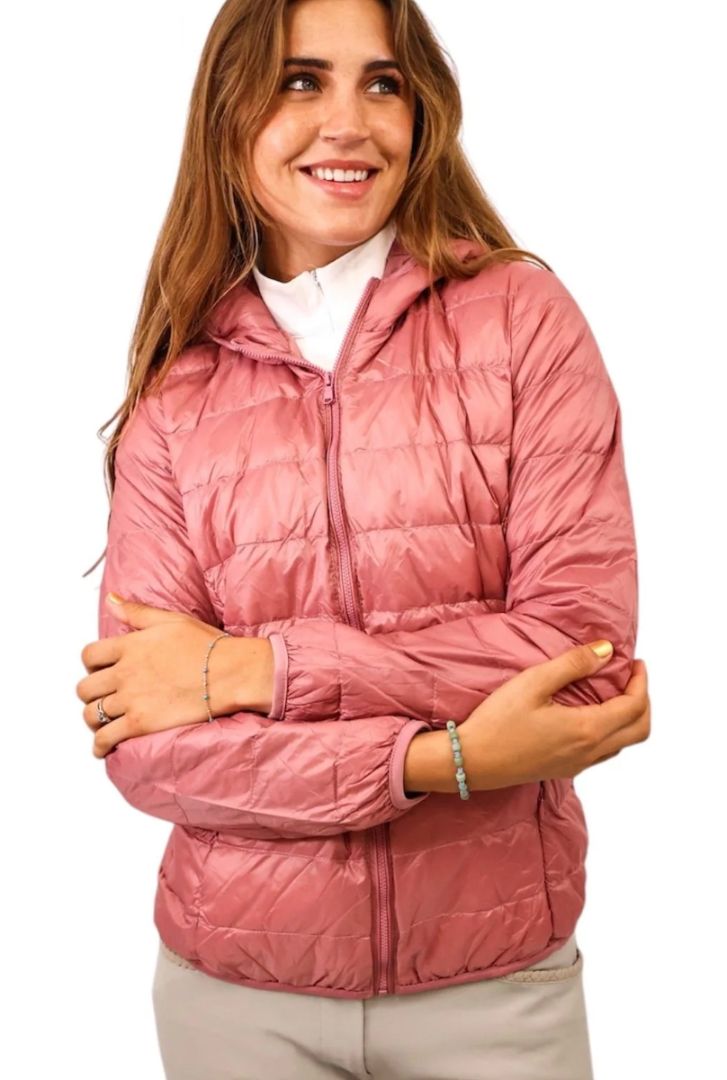 Equisite Noelle Puffer Down Jacket - Blush Pink / Size Small   NEW