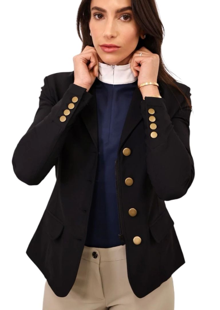 Equisite Vivienne Show Coat - Black / Size Medium  NEW
