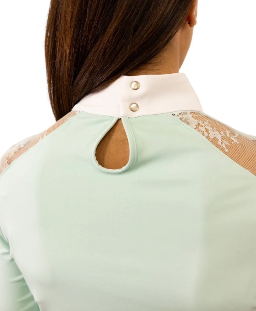 Equisite Lilliana Long Sleeve Shirt - Seafoam Green / Size XL   NEW