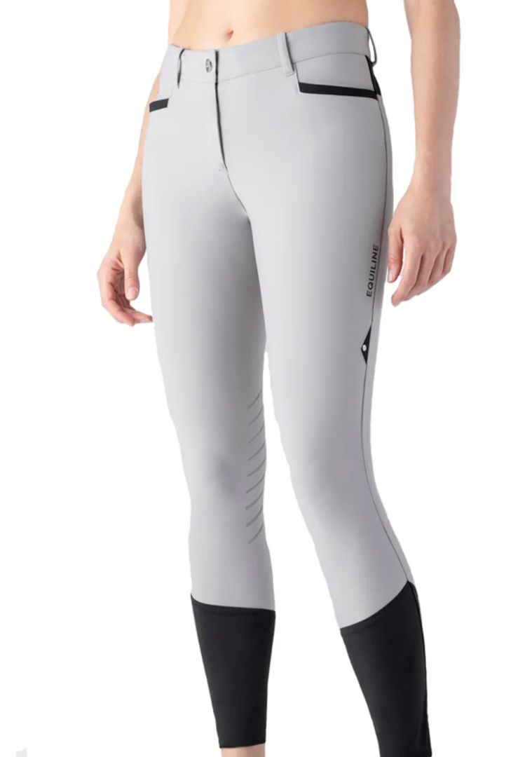 Equiline Women's Cepik Full Grip Breeches - Sleet Grey / Size IT 44 (US 28)