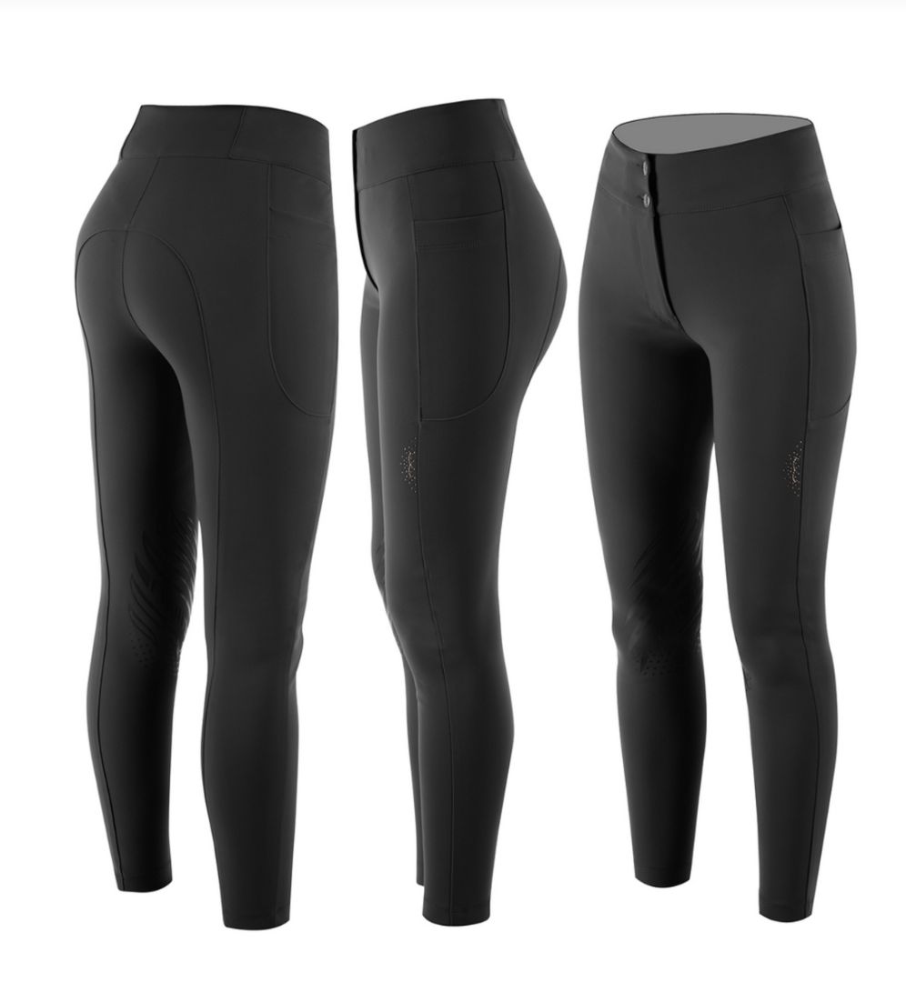 Animo Nuvelin Knee Patch Breeches -  Black / Size IT 40 (US 26)