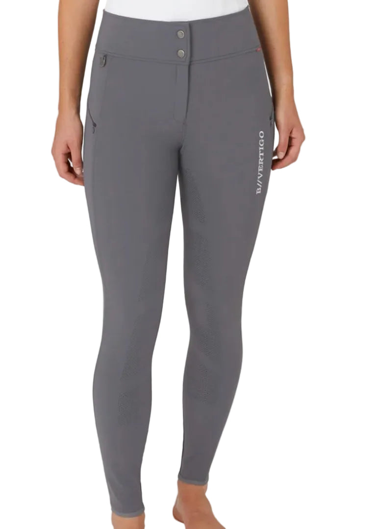 B Vertigo Justine Thermo Silicone Full Seat Breeches - Grey / Size US 32  (EU 44)  NEW