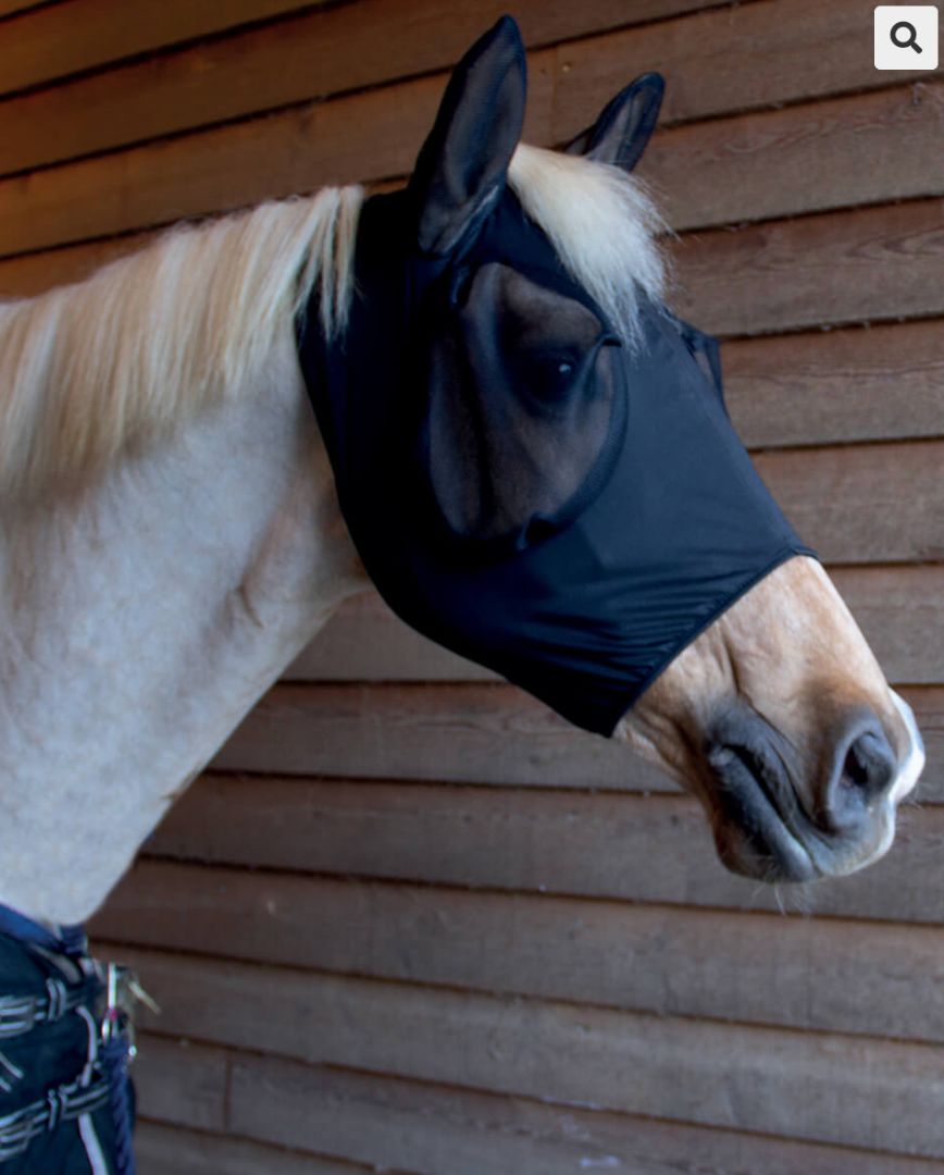 Catago Equestrian FIR-Tech Fly Mask - Black / Size Medium  NEW