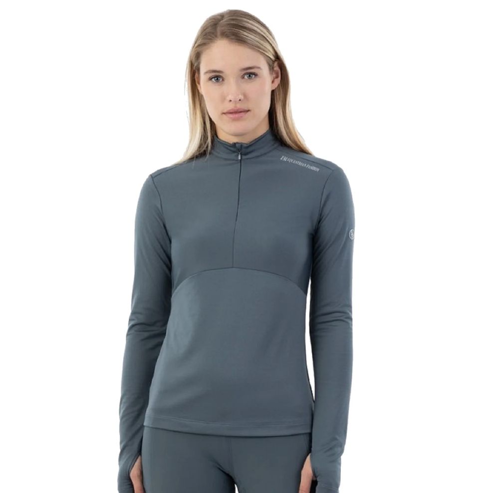 BR Equestrian Dewie 1/4 Zip Fleece Top - Dark Slate / Size Large   NEW