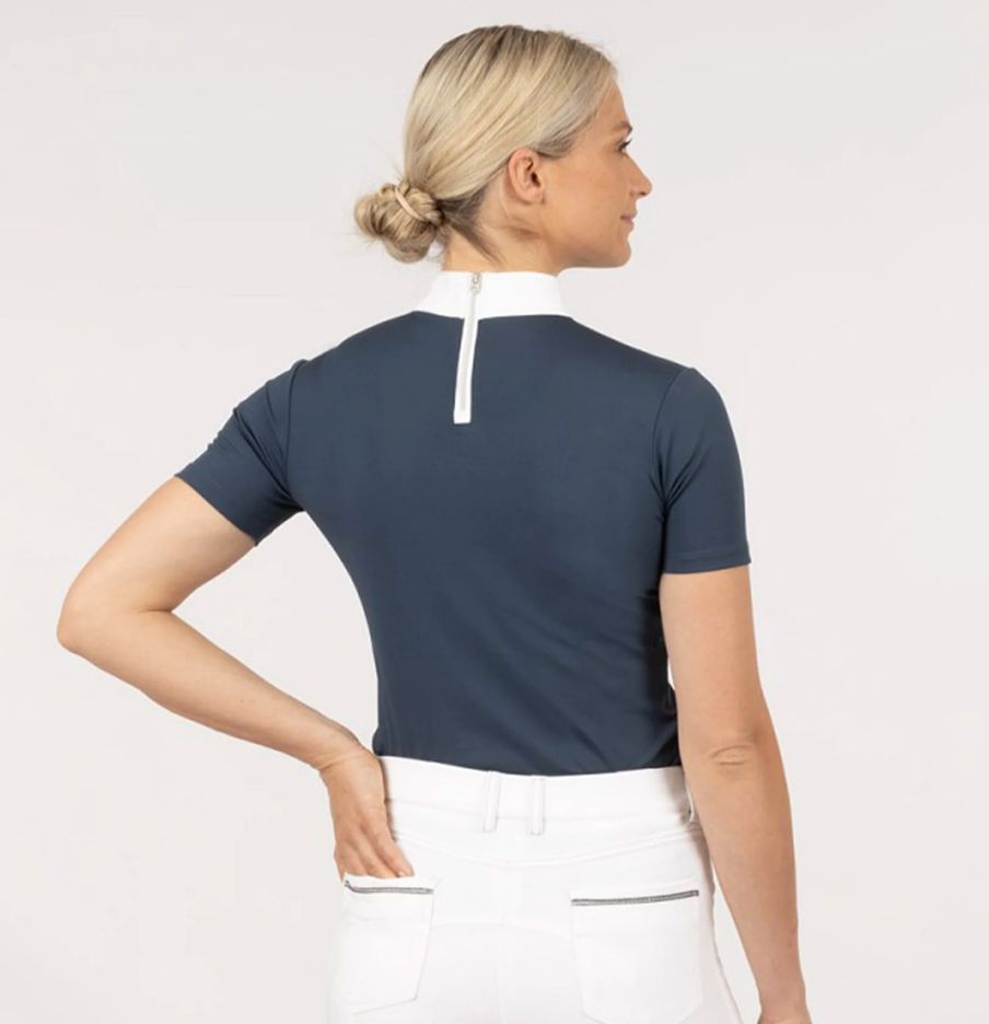 BR Equestrian Competition Show Shirt Cynthia - Navy Sky / Size XL   NEW