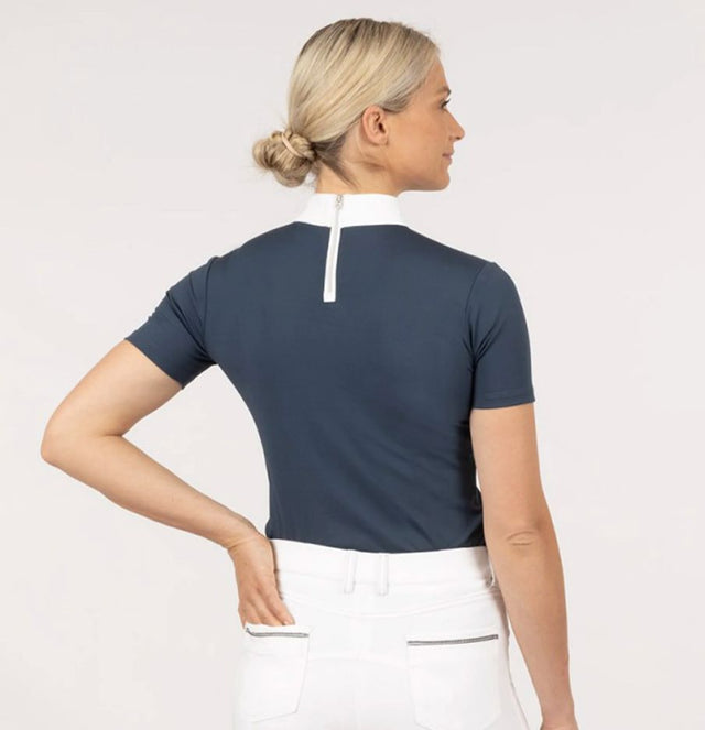 BR Equestrian Competition Show Shirt Cynthia - Navy Sky / Size XL   NEW