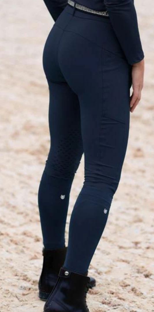 Equestrian Stockholm Elite Jump Knee Grip Breech - Navy / Size EU 46  (US 34)  NEW