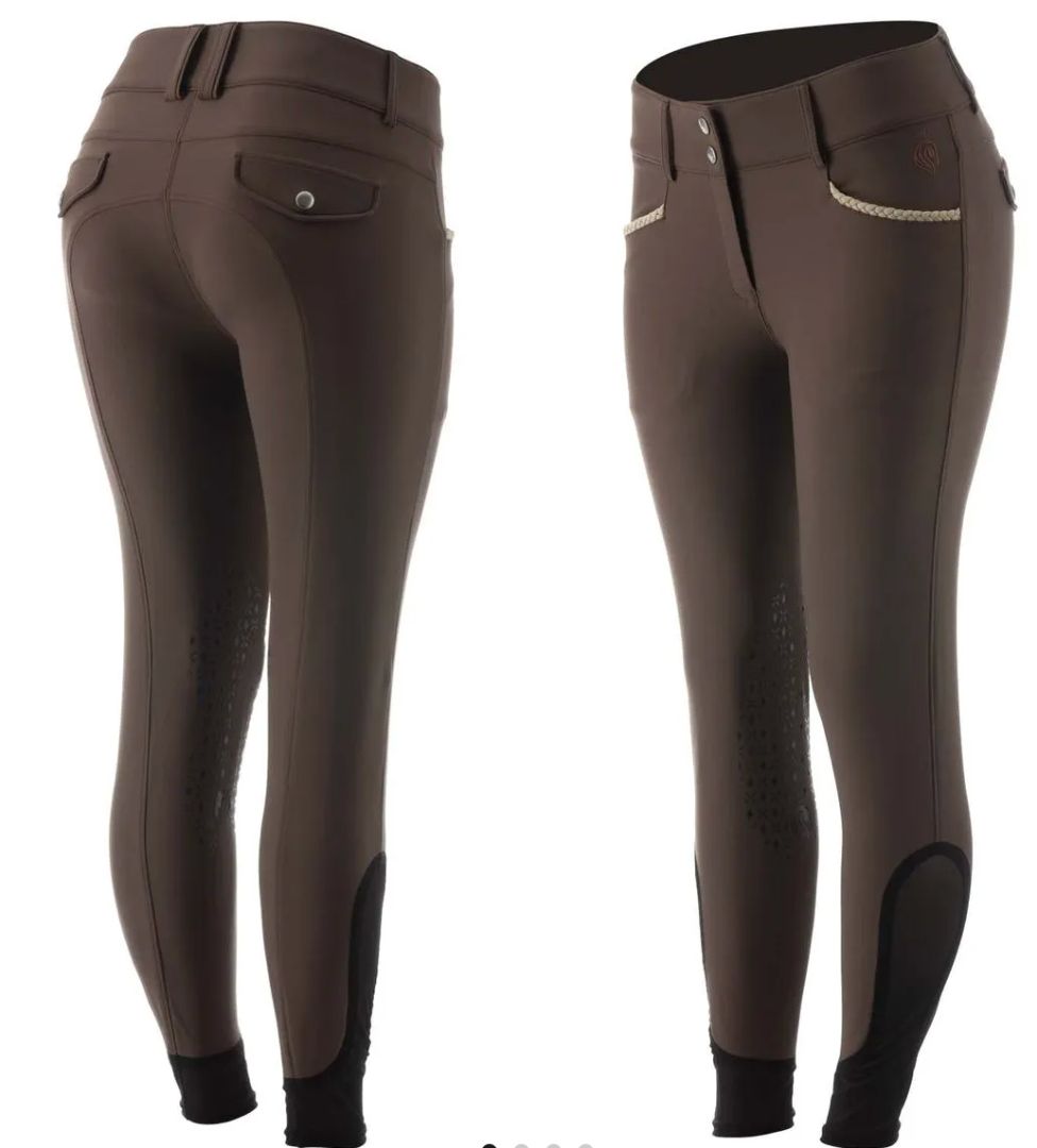 Equinavia Madeleine Knee Patch Breeches - Earth Brown / Size US 32  NEW