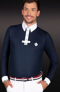 Fair Play Mens John Long Sleeve Show Shirt - Navy / Size Large   NEW