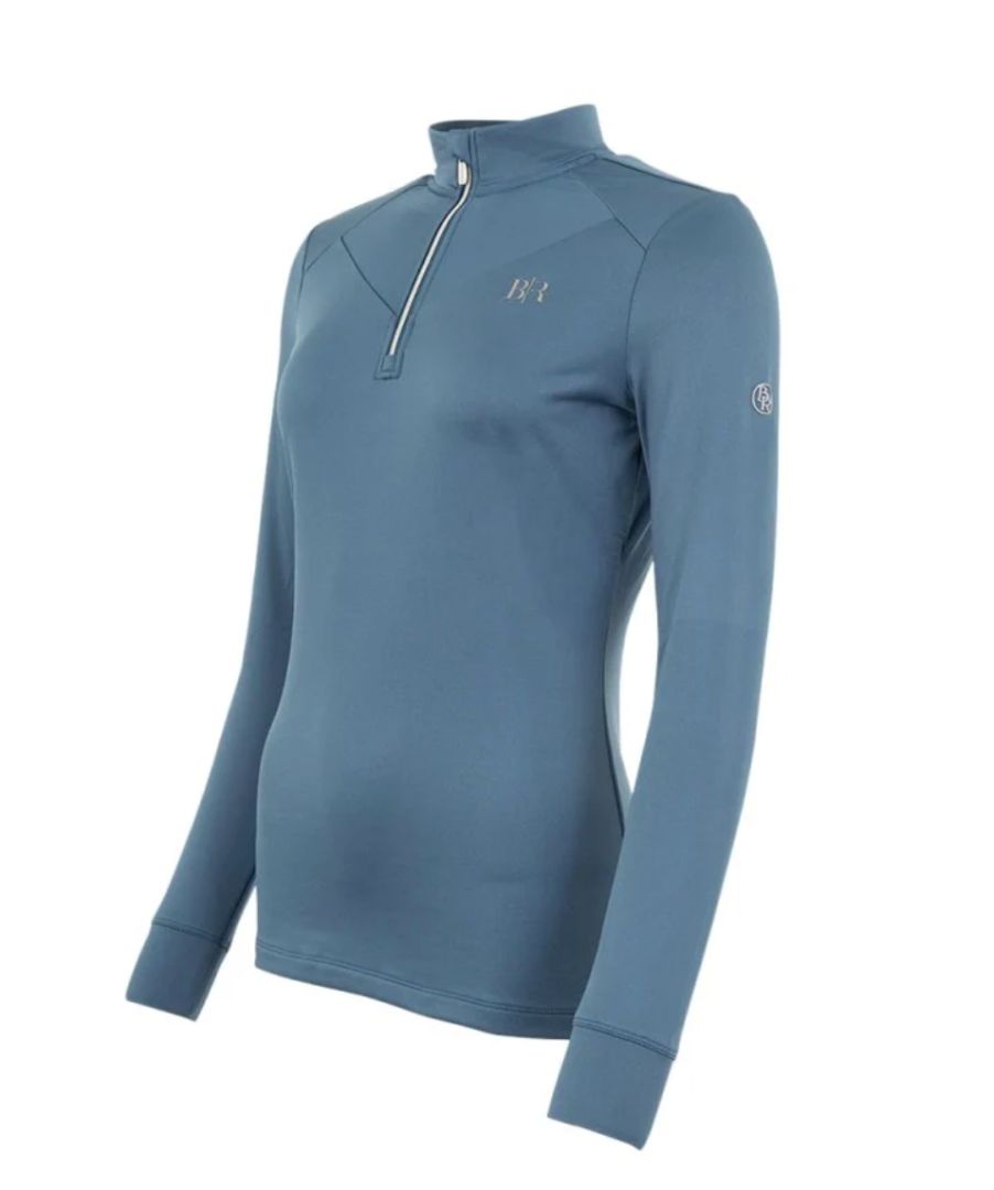 BR Equestrian 1/4 Zip Bregje Fleece Top - Stellar Blue / Size XL   NEW