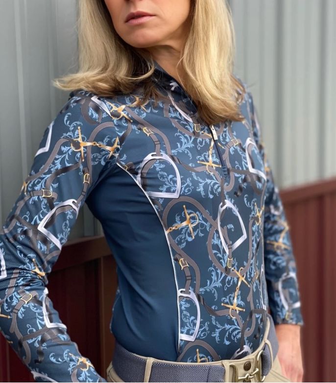 Arista Elegance 1/4 Zip Long Sleeve Shirt - Sapphire Blue / Size XL   NEW