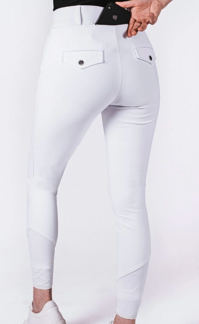 Fager Olivia Knee Grip Breech - White / Size EU 32  (US 22)    NEW