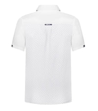 Fair Play Men's John Short Sleeve Polo Show Shirt - White Grey Print / Size Large  NEW