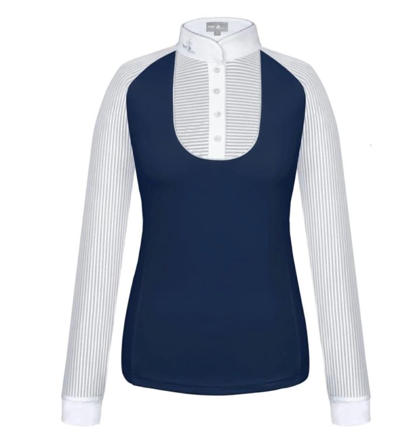Fair Play Justine Airy Long Sleeve Show shirt - Navy / Size XS (EU 34)  NEW