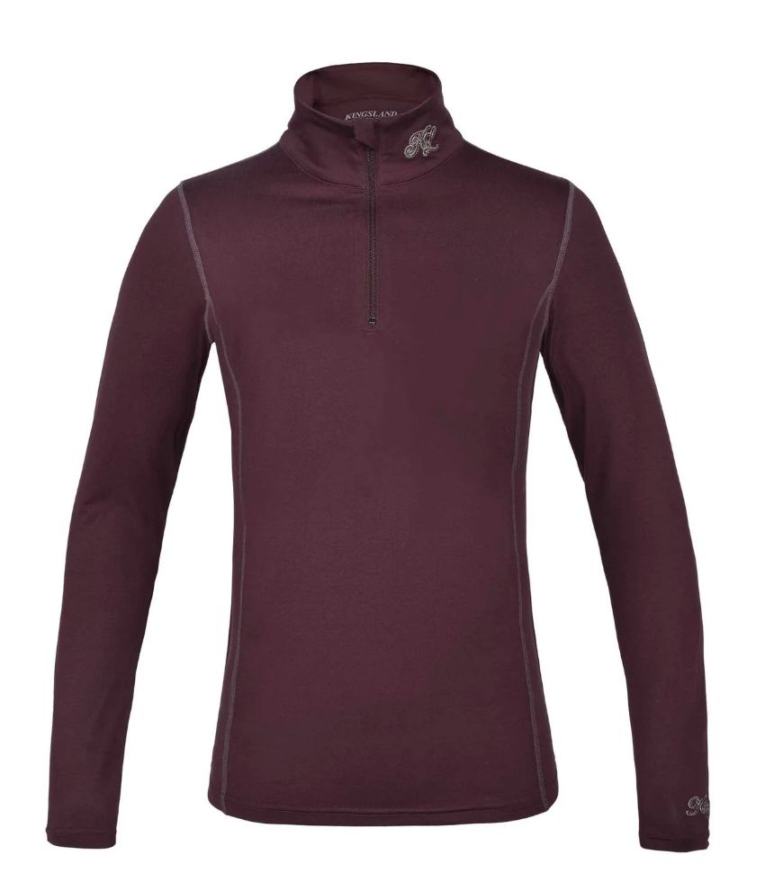 Kingsland Junior KLiara Girls 1/4 Zip Training Top - Red Port Royal - Size EU 122/128  (US 7/8) NEW