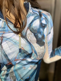 Arista Equestrian Genest Mesh 1/4 Zip Sun Shirt - Once In a Blue Moon / Size XL  NEW