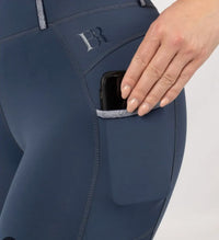 BR Equestrian Christene Tregging Full Seat Grip Breeches - Navy Sky / Size EU 34 (US 22)   NEW