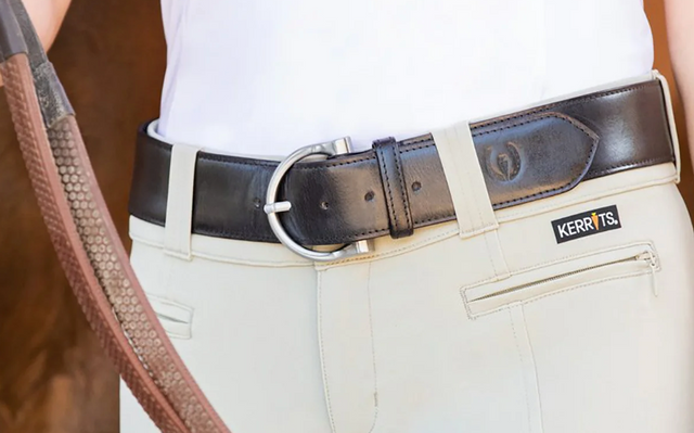 Kerrits Women's Simple D Leather Belt - Black - Size XS/S   NEW