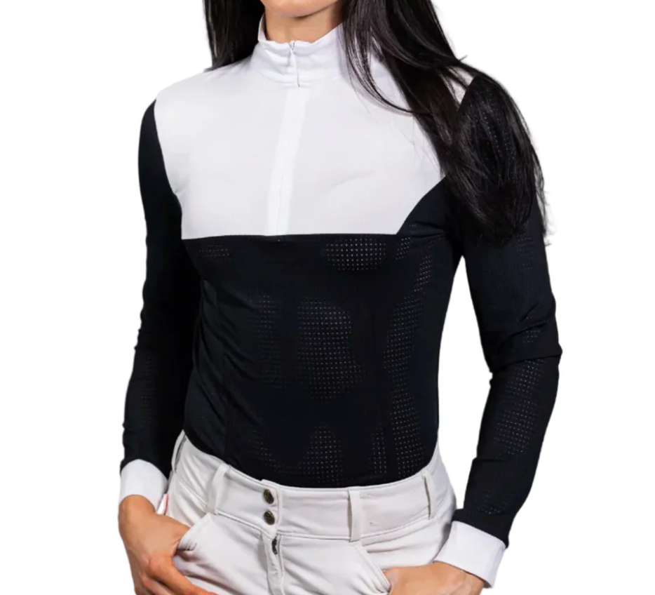 Equisite  Pauline Show Shirt Longs Sleeve - Black / Size XS