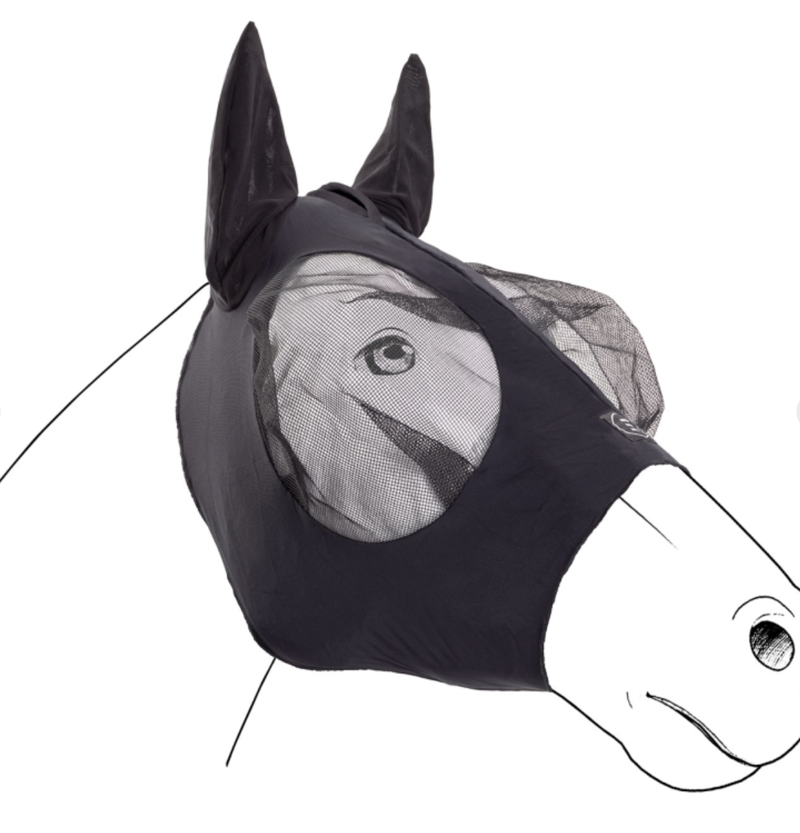 EquiFit Essential Fly Mask - Black / Cob  NEW