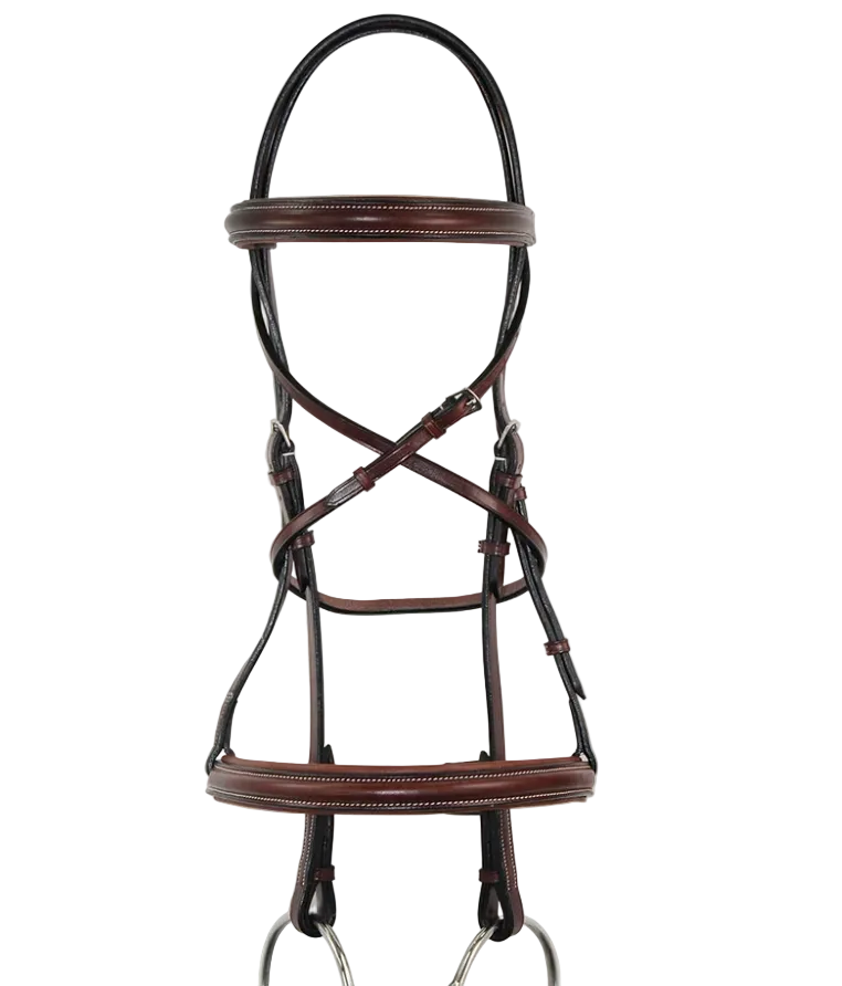 Hadfield's Saddlery Raised Padded Plain Hunter Bridle - Over Size