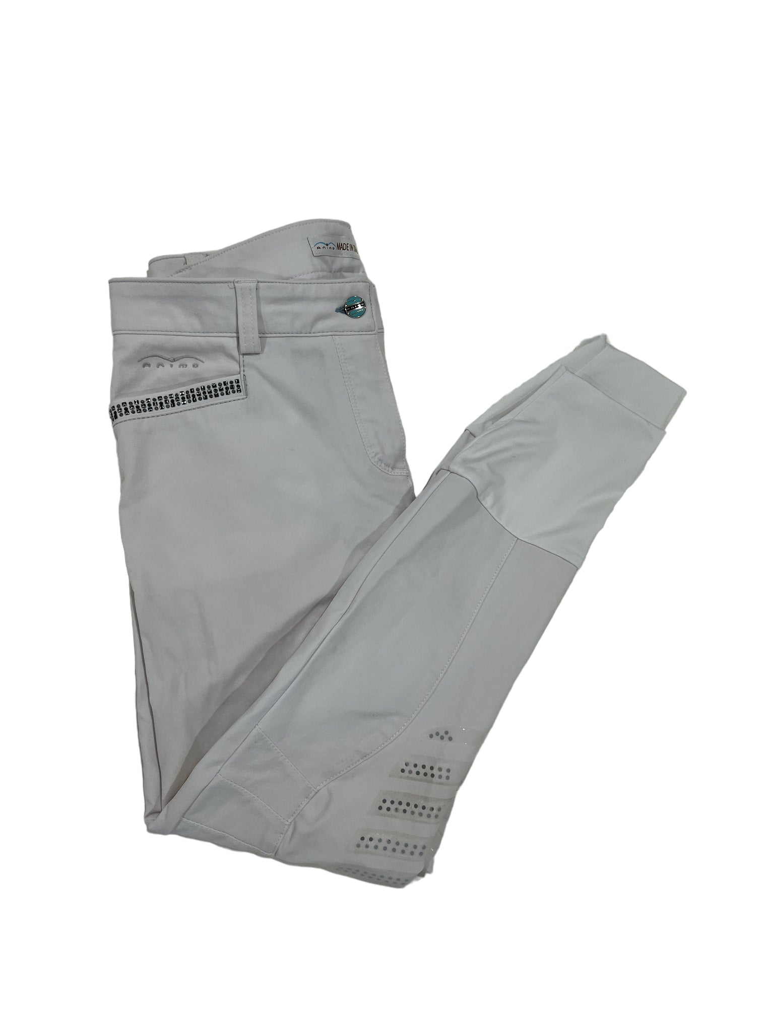 Animo Nerissa Woman's Knee Grip Breeches White  - Size US 30 (IT44)