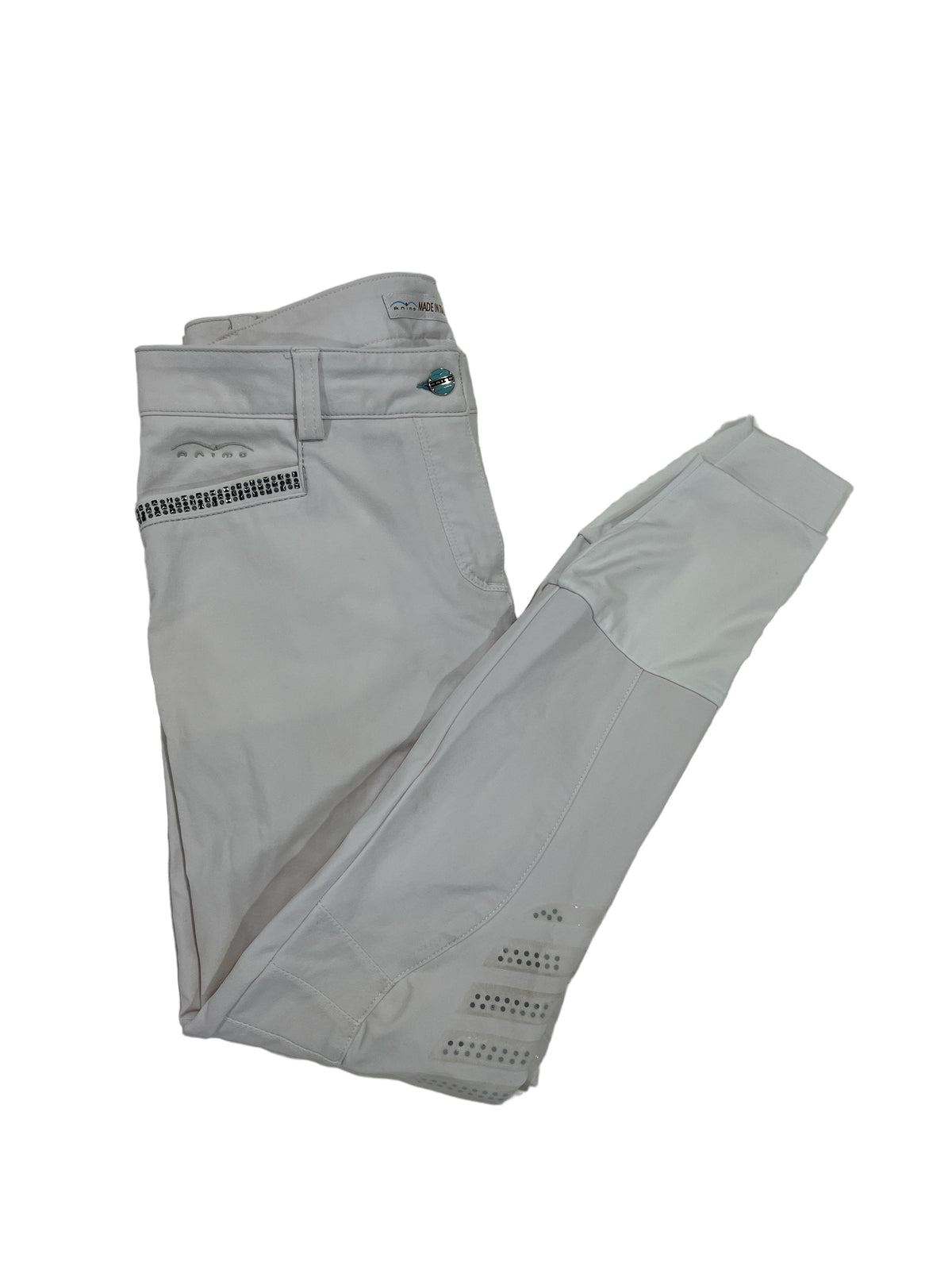 Animo Nerissa Woman's Knee Grip Breeches White  - Size US 30 (IT44)