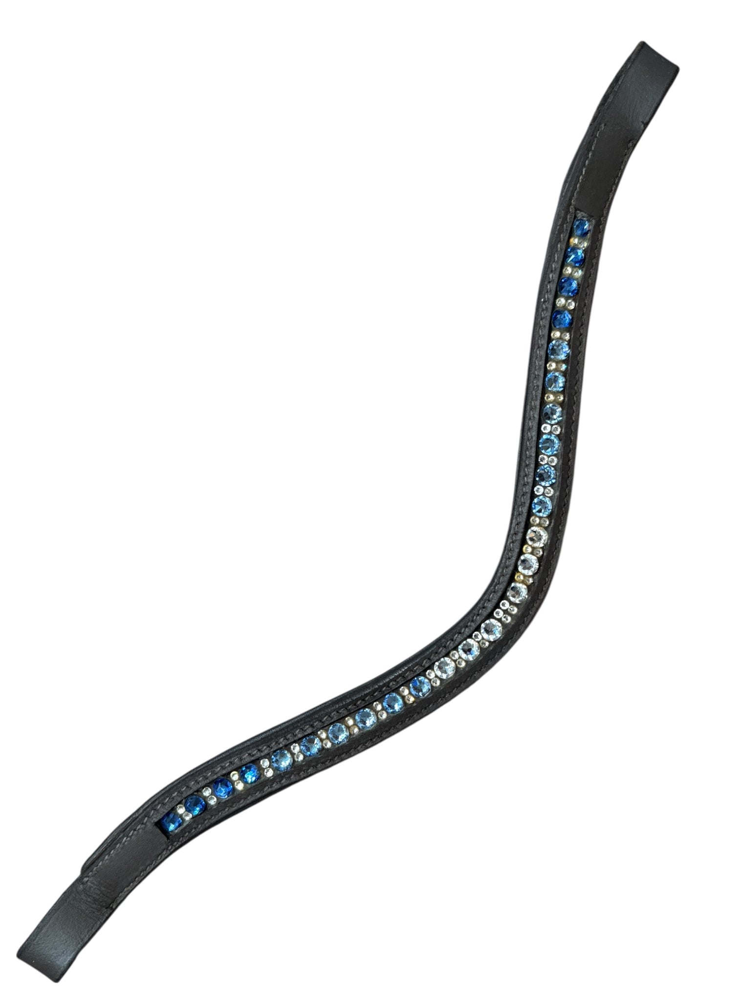 Vespucci Fancy Stitch Raised Bridle with Swarovski Crystal  Brow Band - Dark Brown / Horse Size