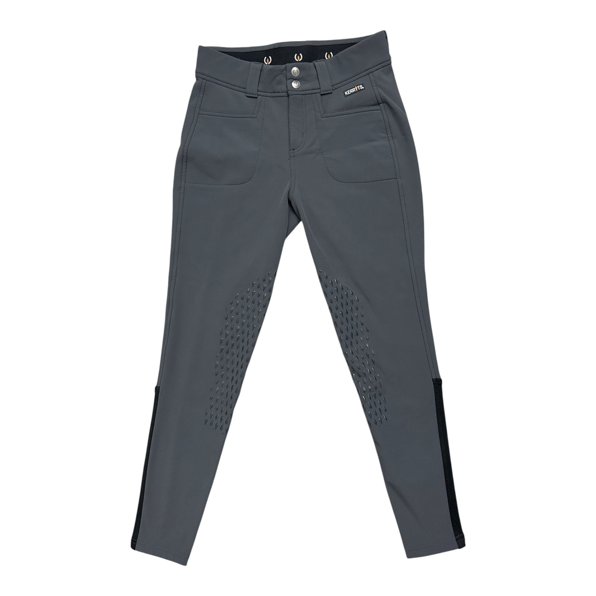 Kerrits Women's Three-Season Tailored Fleece Knee Grip Breeches - Grey /  Size Small