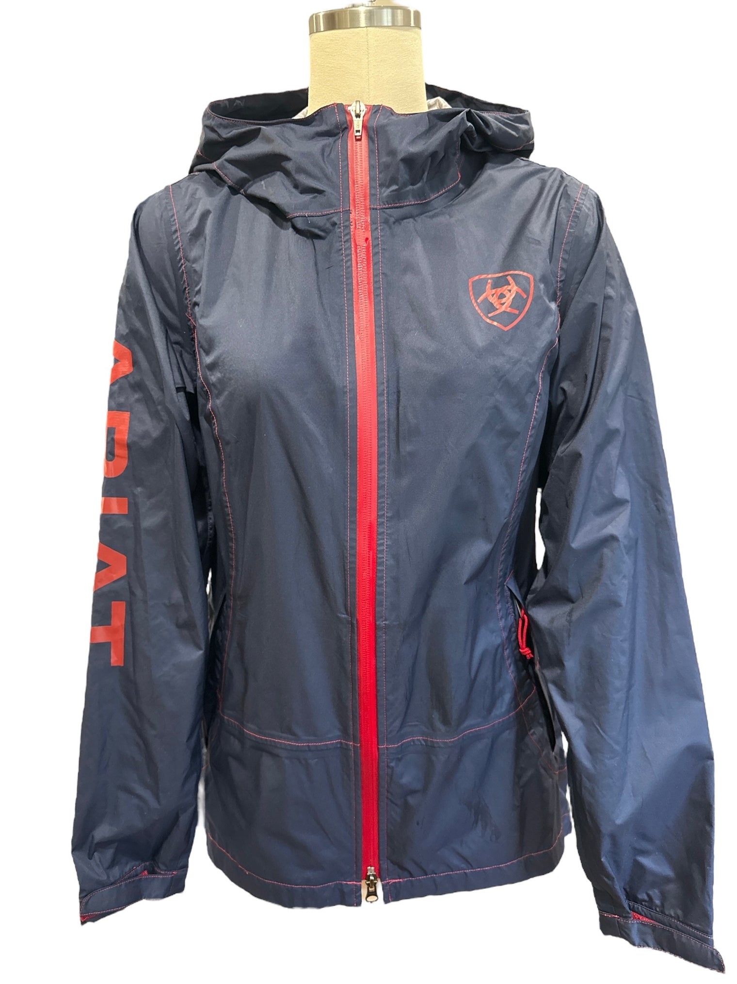 Ariat Team Lightweight Rain Shell Jacket - Navy / Small Petite