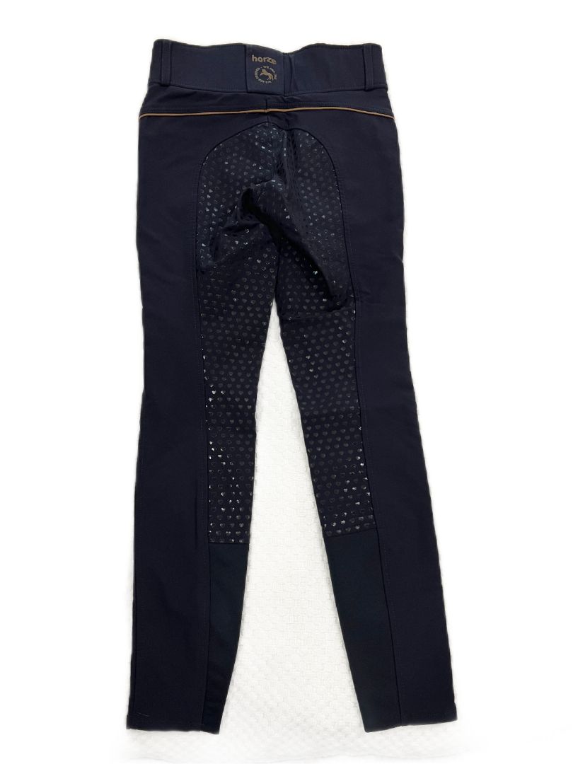 Horze Girl's Full Seat Riding Breeches - Youth Size 10 / Navy