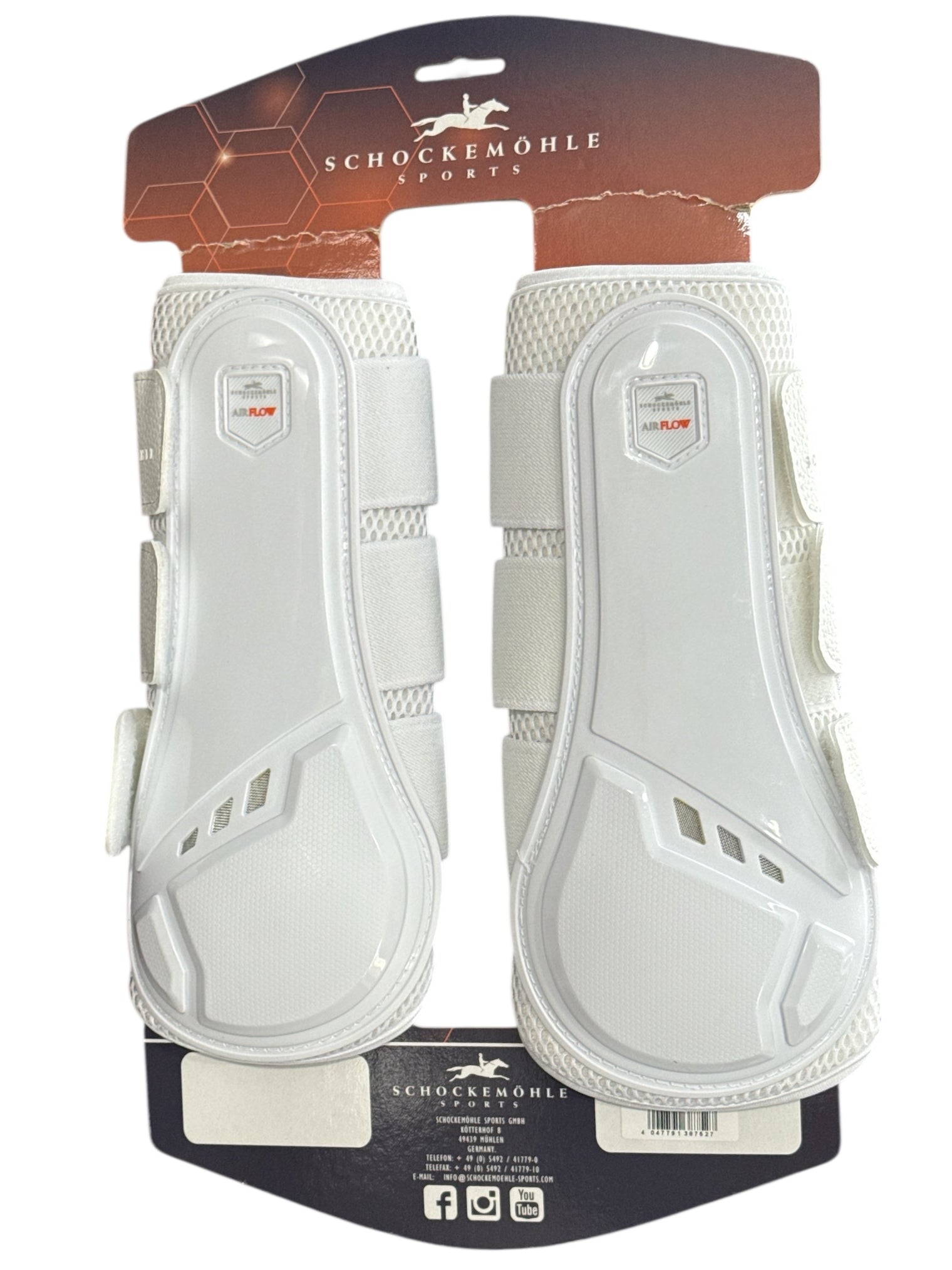 Schockemohle Air Flow Pro Boot Collection Technical Training Boots - White / Full/Horse Size  NEW
