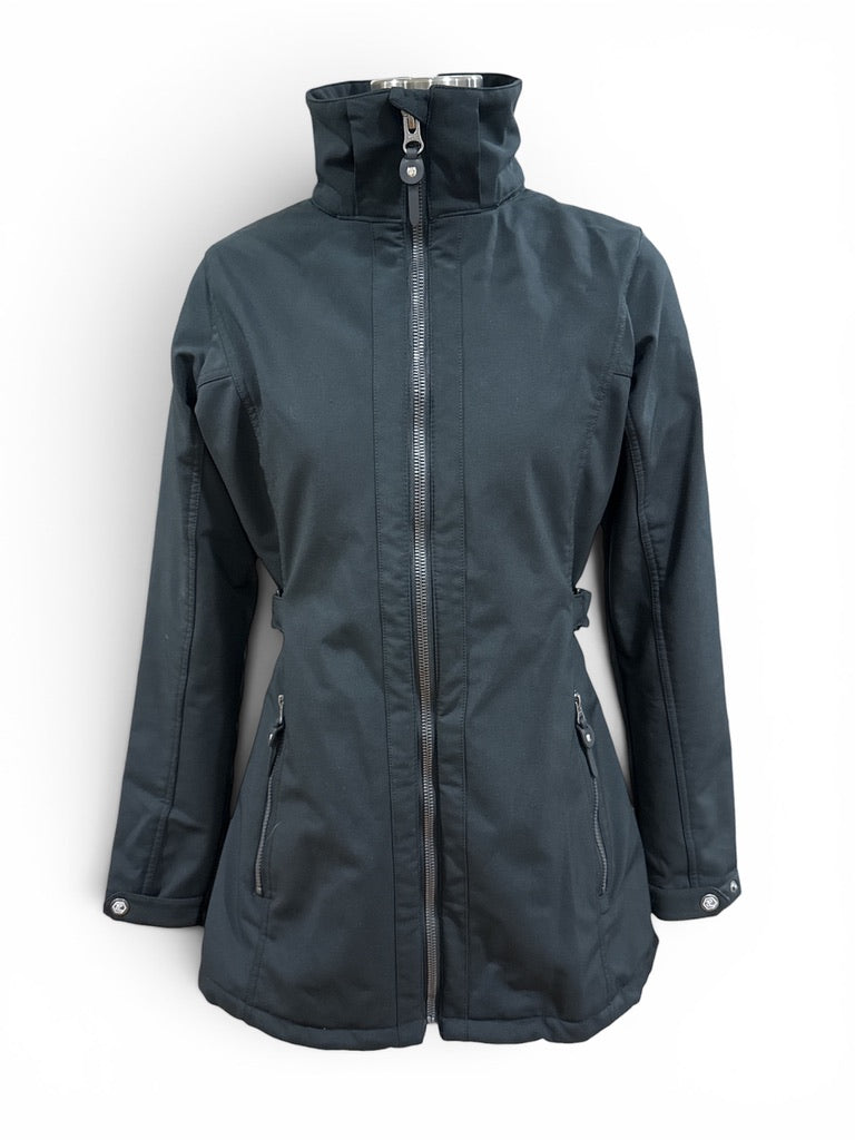 Horze Freya Women's Long Soft-Shell Riding Jacket - Black / Size Small - NO HOOD