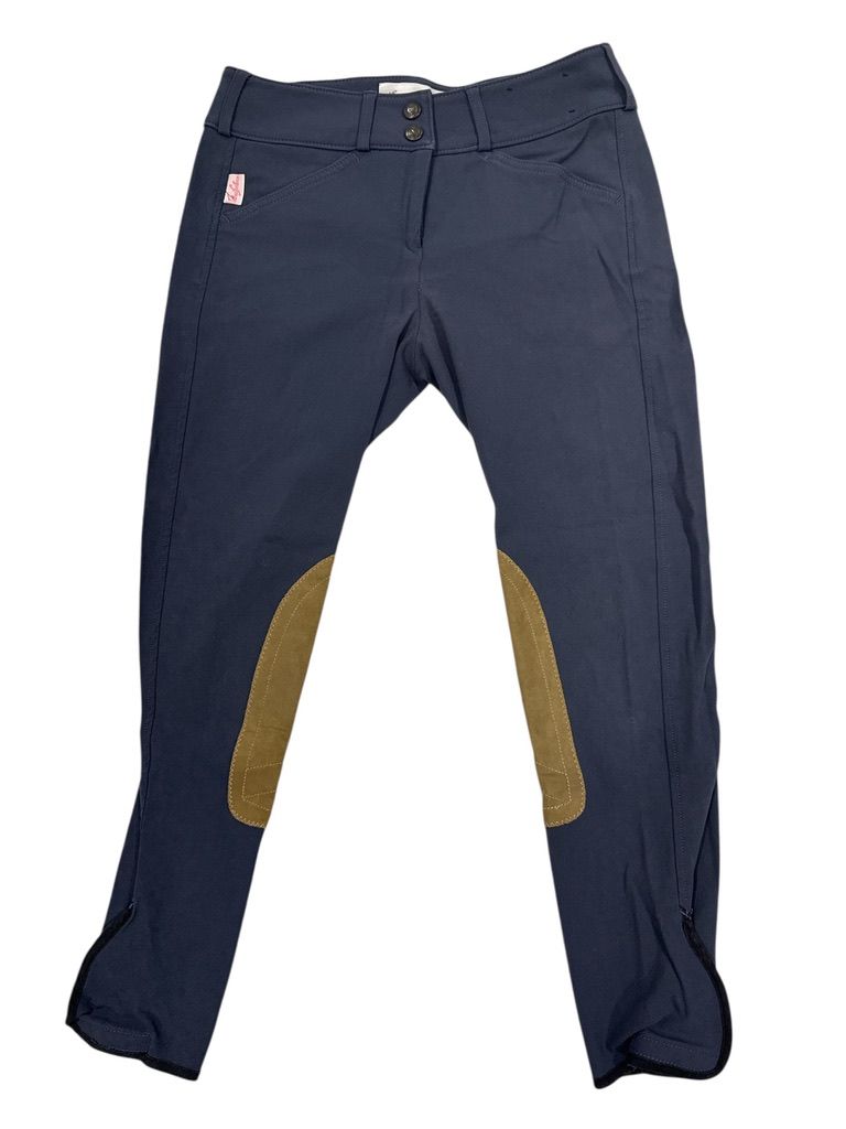 The Tailored Sportsman Youth Trophy Hunter - Sailor Blue / Tan Knee Patch Breeches - Size 16 Regular (style #3960)