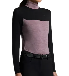 Cavalleria Toscana Technical Wool Turtleneck Shirt -Black Grape / Size Medium