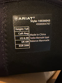 Ariat Woman's Ascent Tall Boots -Black Size US 8.5 / Medium Width / Tall Height   NEW