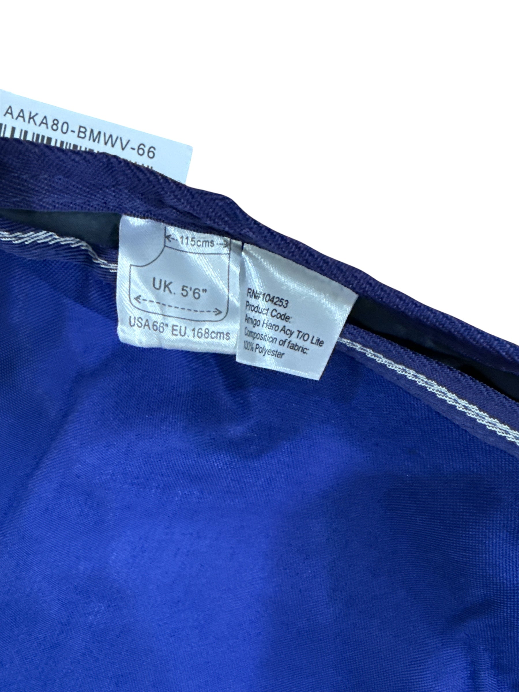 Horseware Ireland Amigo Hero ACY Pony Turnout Sheet  Blue 66" / UK 5'6" NEW