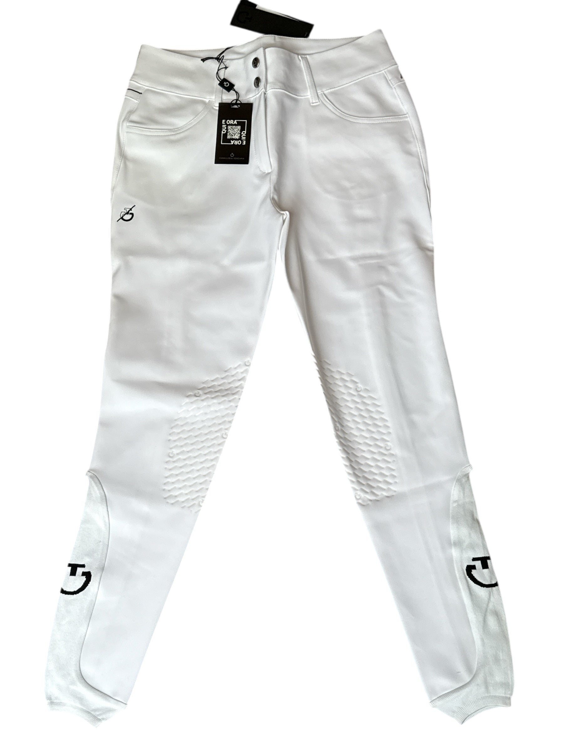 Cavalleria Toscana Team Dash High Rise Knee Grip Breech - White / Size IT46  (US 32) NEW