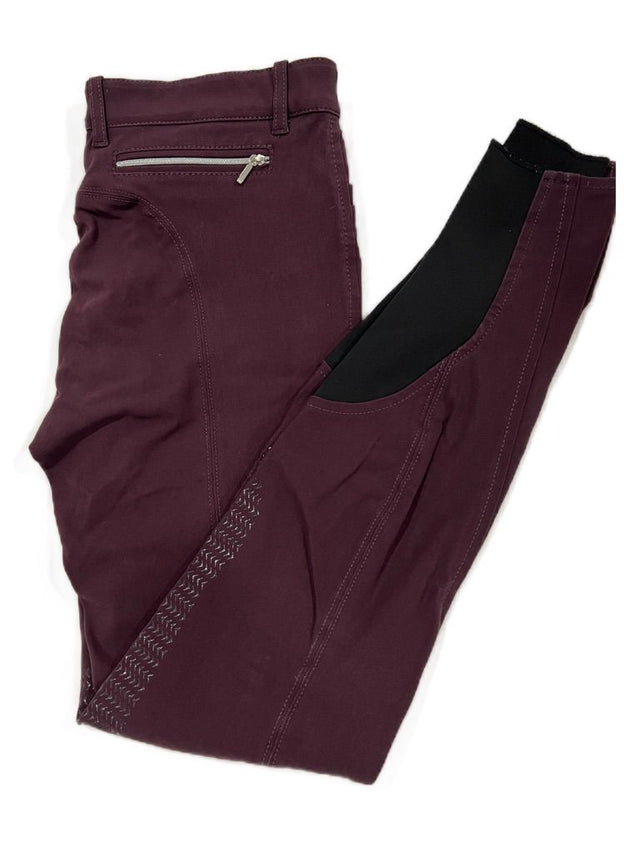 Equiline Women's Knee Grip G-Zone Breeches Plum Size IT44/US 28