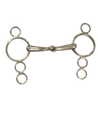 Stainless Steel Jointed 3 Ring Dutch Gag Bit 5 1/2"