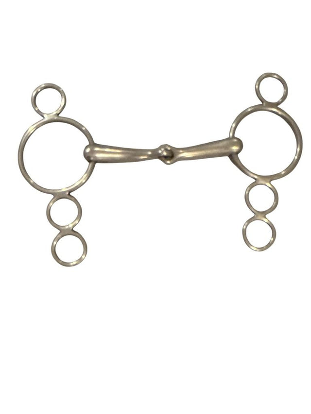 Stainless Steel Jointed 3 Ring Dutch Gag Bit 5 1/2"